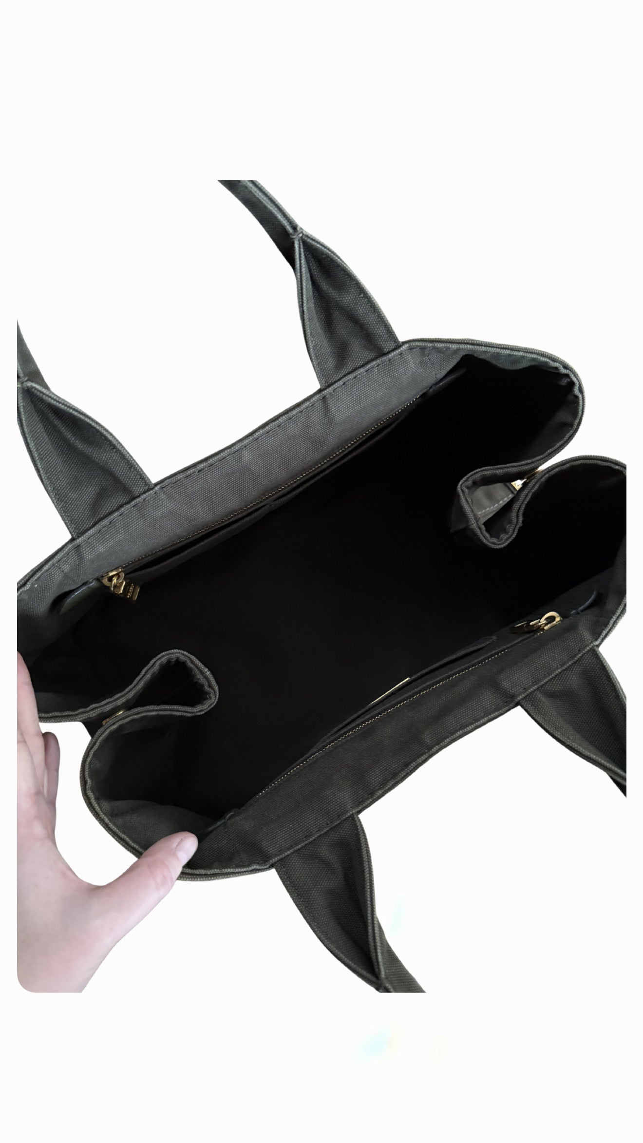Prada Green Canapa Tote Bag