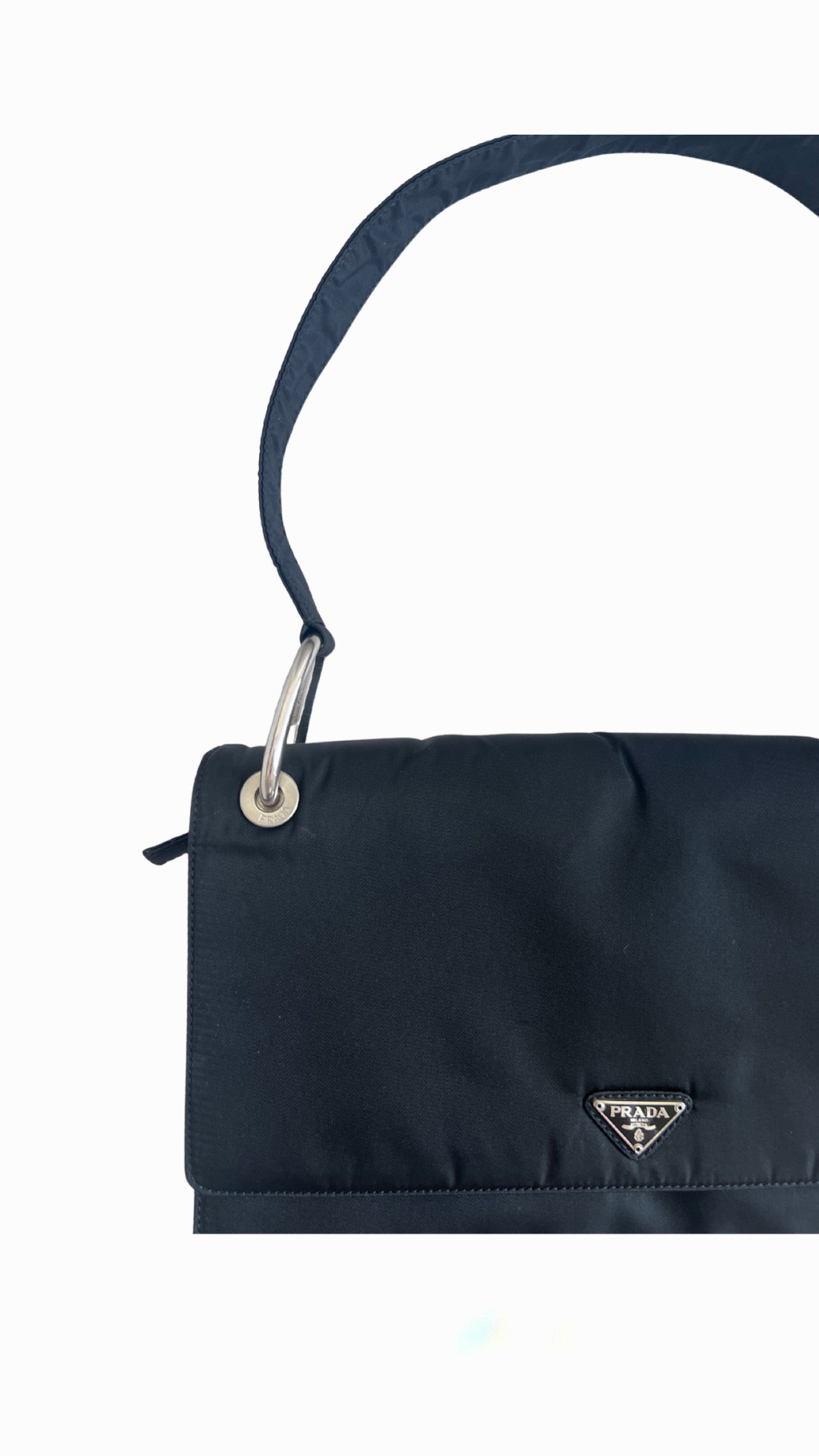 Prada Black Vintage Nylon Shoulder Bag
