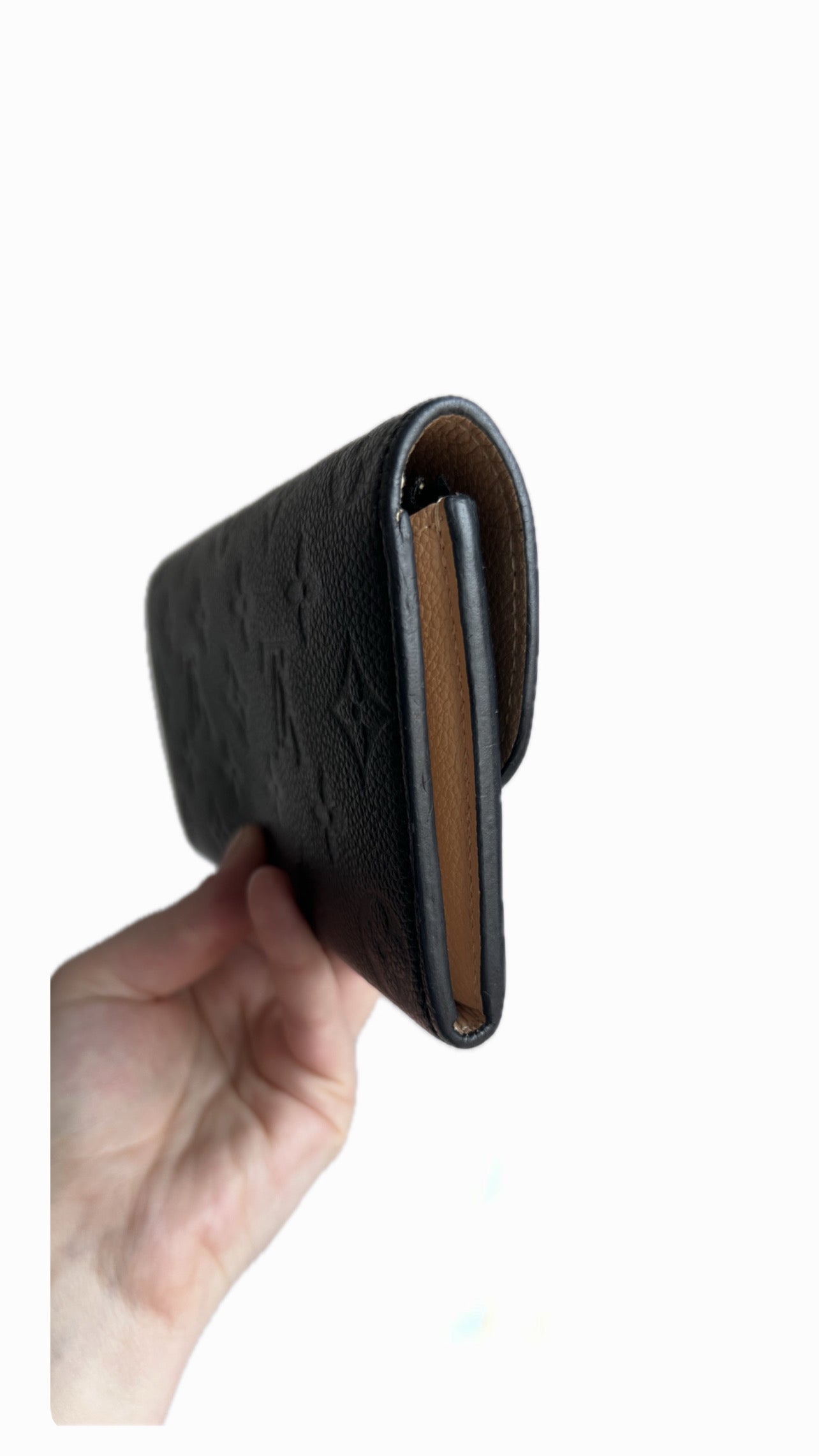 Louis Vuitton Black Monogram Empreinte Emilie Wallet