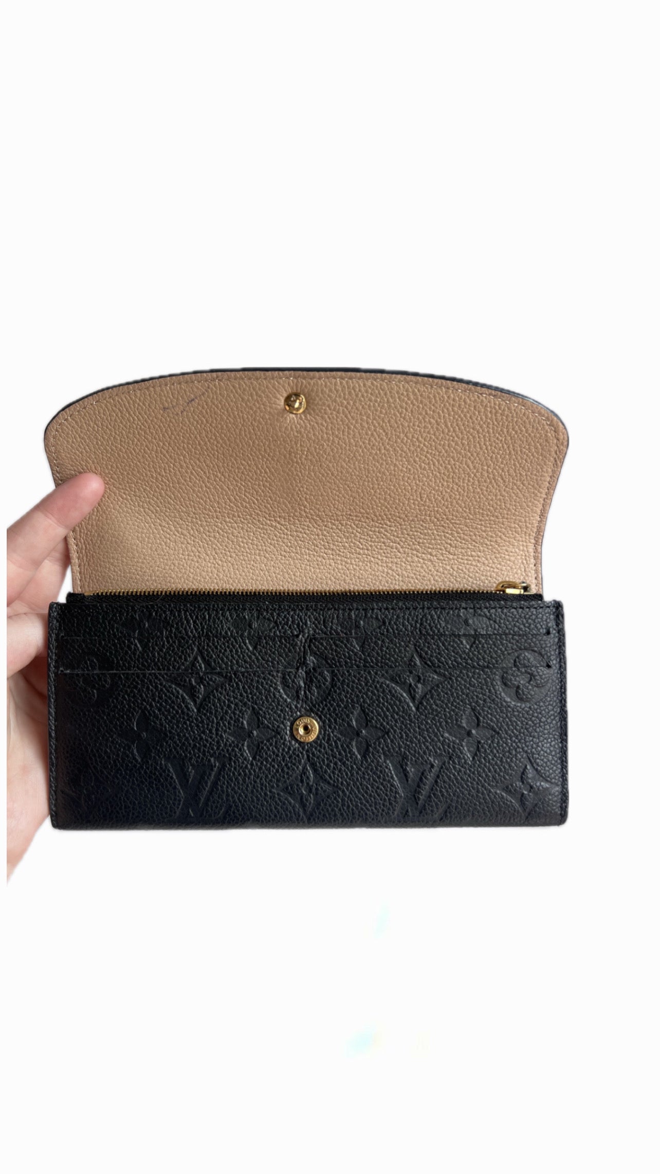 Louis Vuitton Black Monogram Empreinte Emilie Wallet