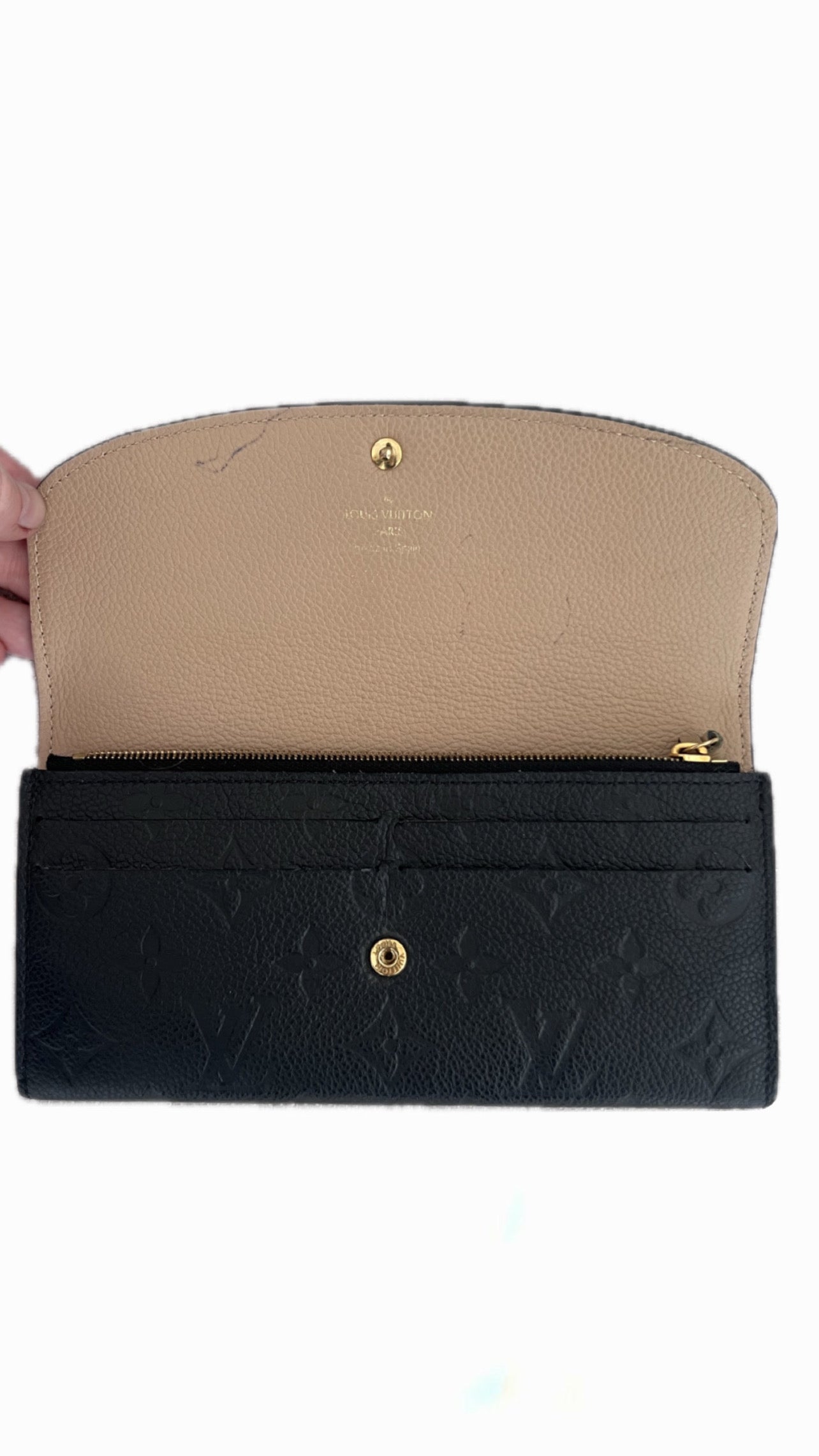 Louis Vuitton Black Monogram Empreinte Emilie Wallet