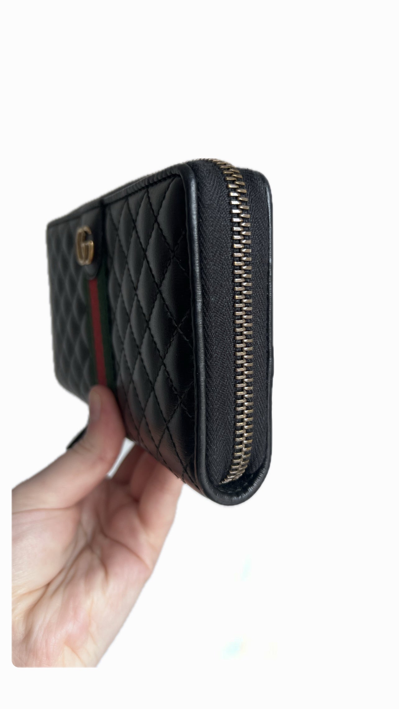 Gucci Quilted Leather Zipper Wallet