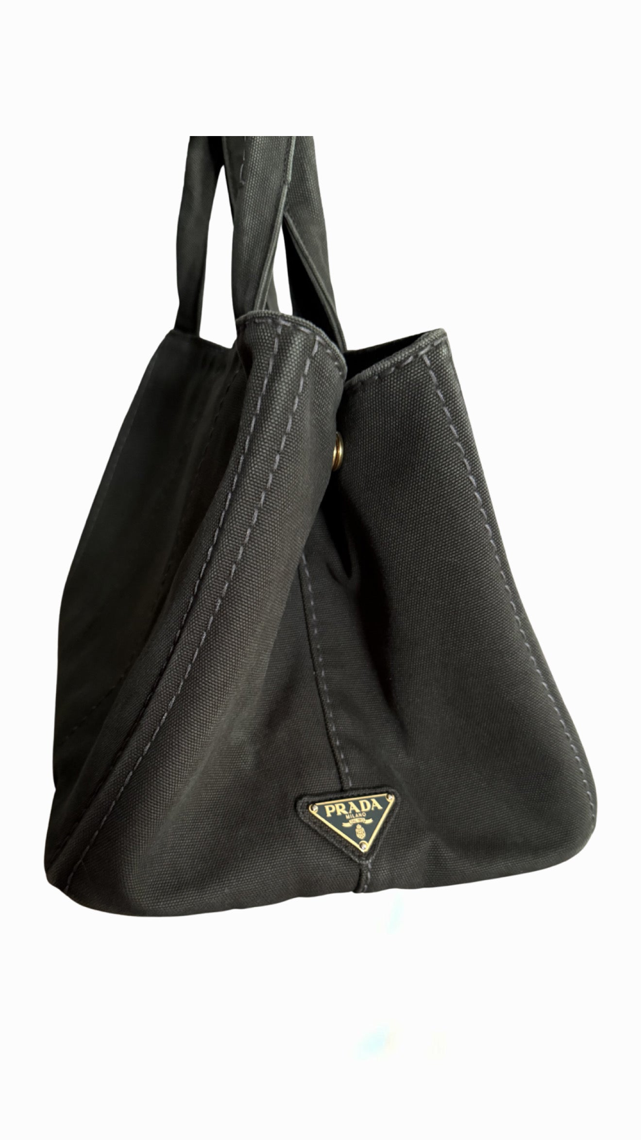 Prada Green Canapa Tote Bag