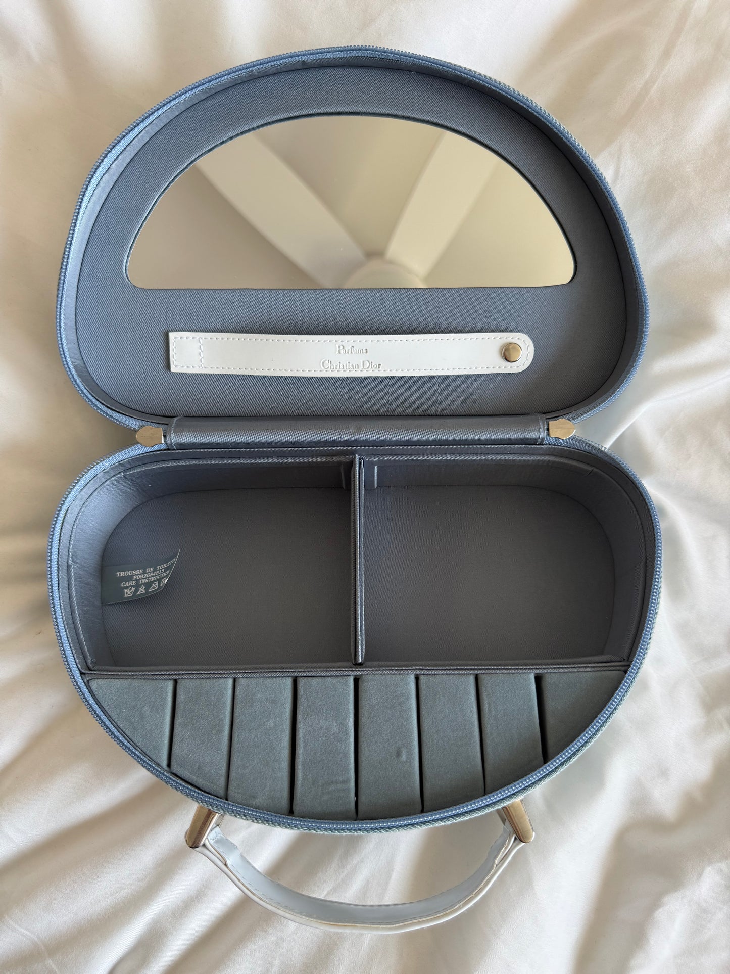 Christian Dior Parfums half-moon Denim Vanity Case