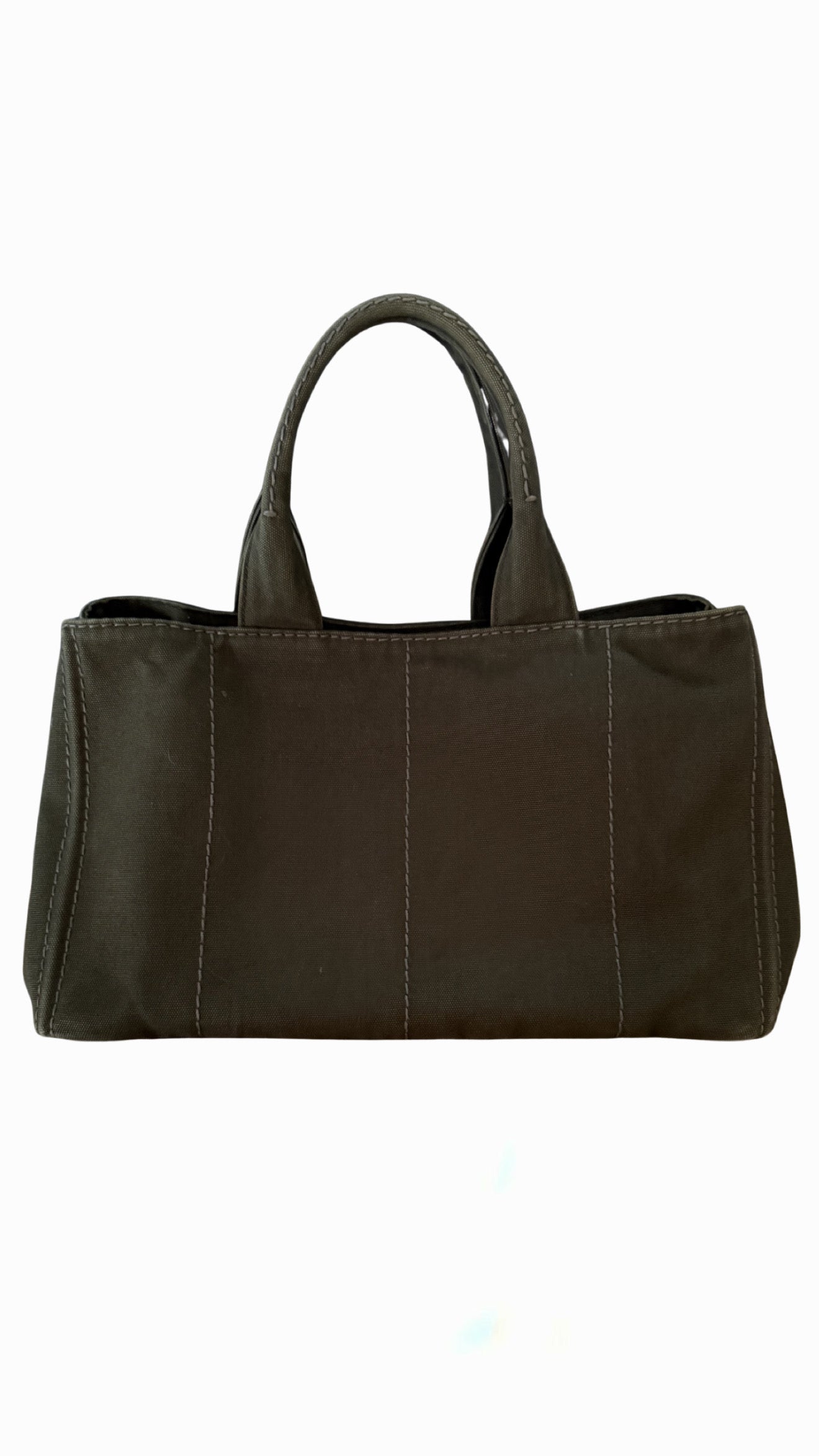 Prada Green Canapa Tote Bag
