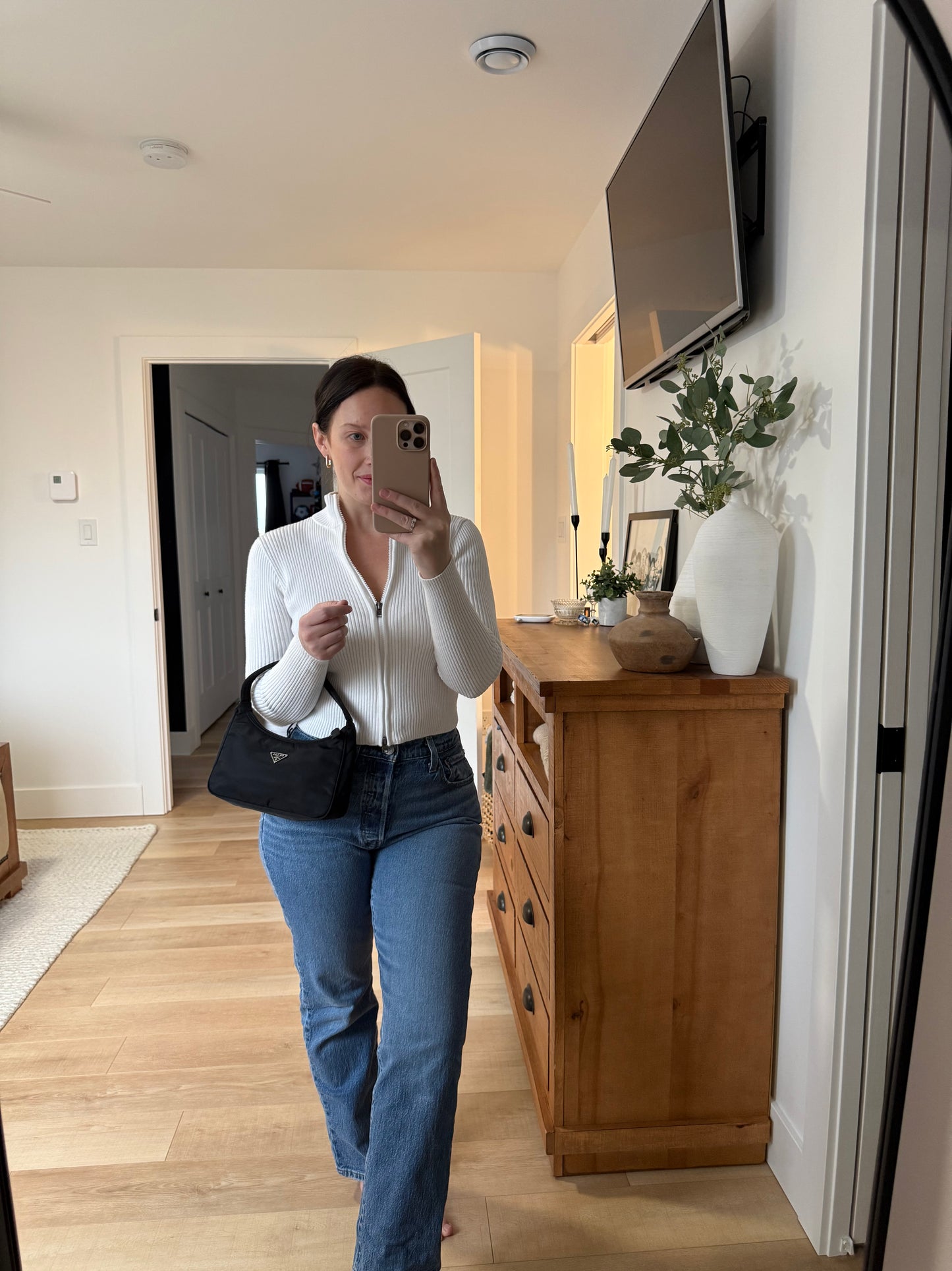 Prada Black Tessuto Nylon Shoulder Bag