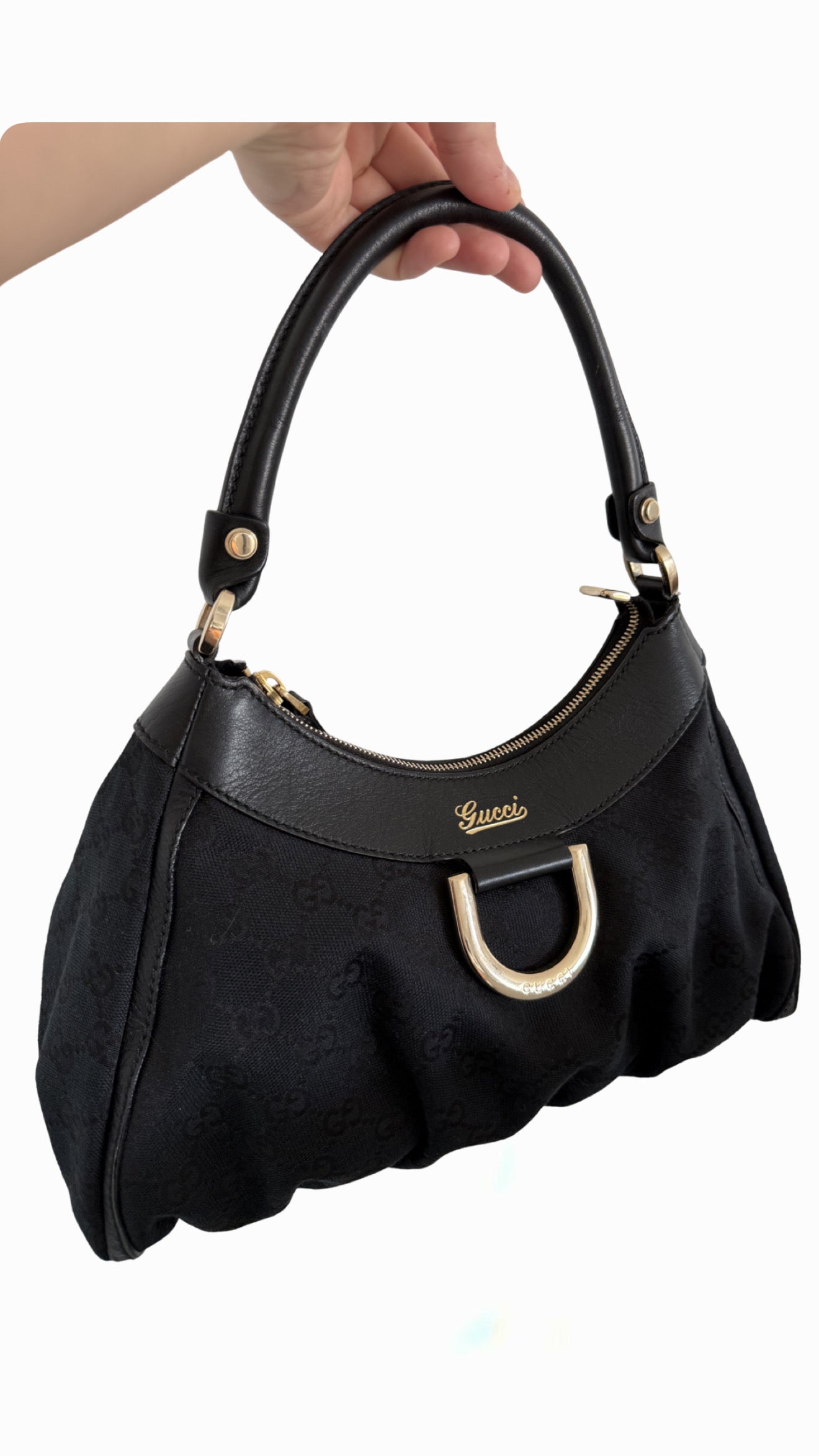 Gucci GG Canvas Abbey D-Ring Hobo Bag