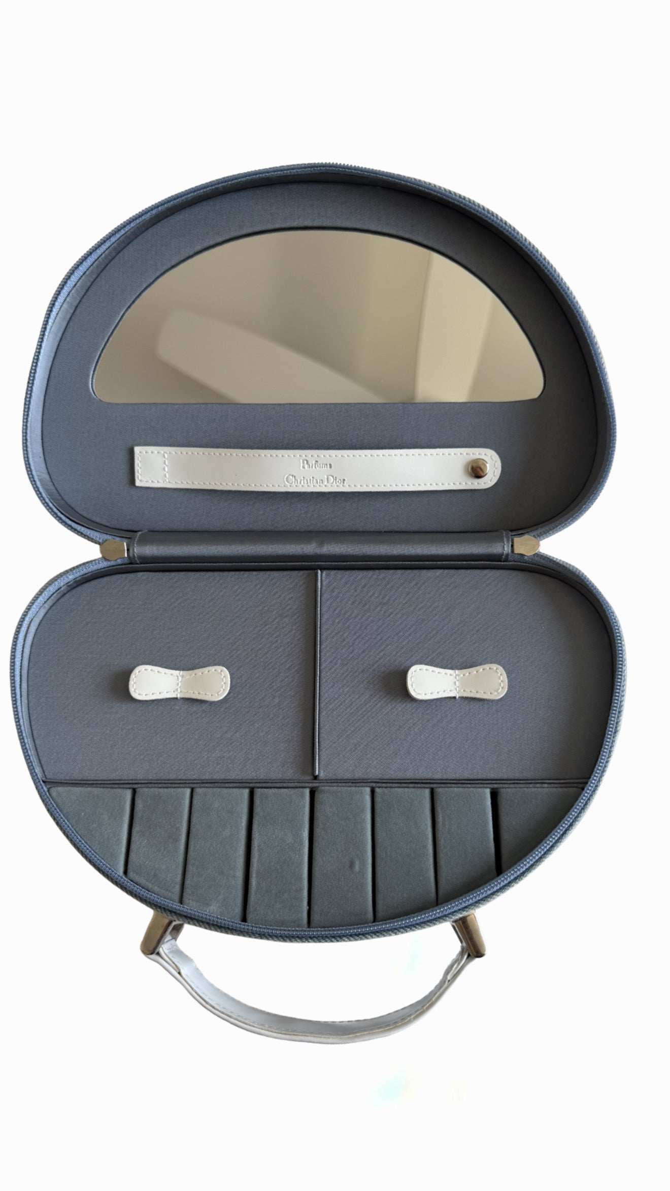 Christian Dior Parfums half-moon Denim Vanity Case