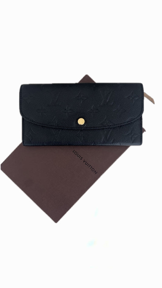 Louis Vuitton Black Monogram Empreinte Emilie Wallet