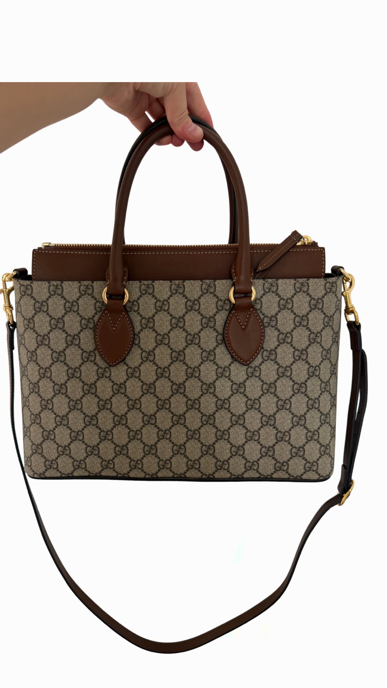 Gucci GG Supreme Zip Top Tote