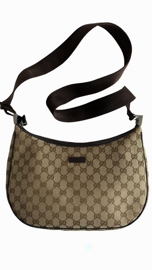 Gucci GG Canvas Half Moon Shoulder Bag