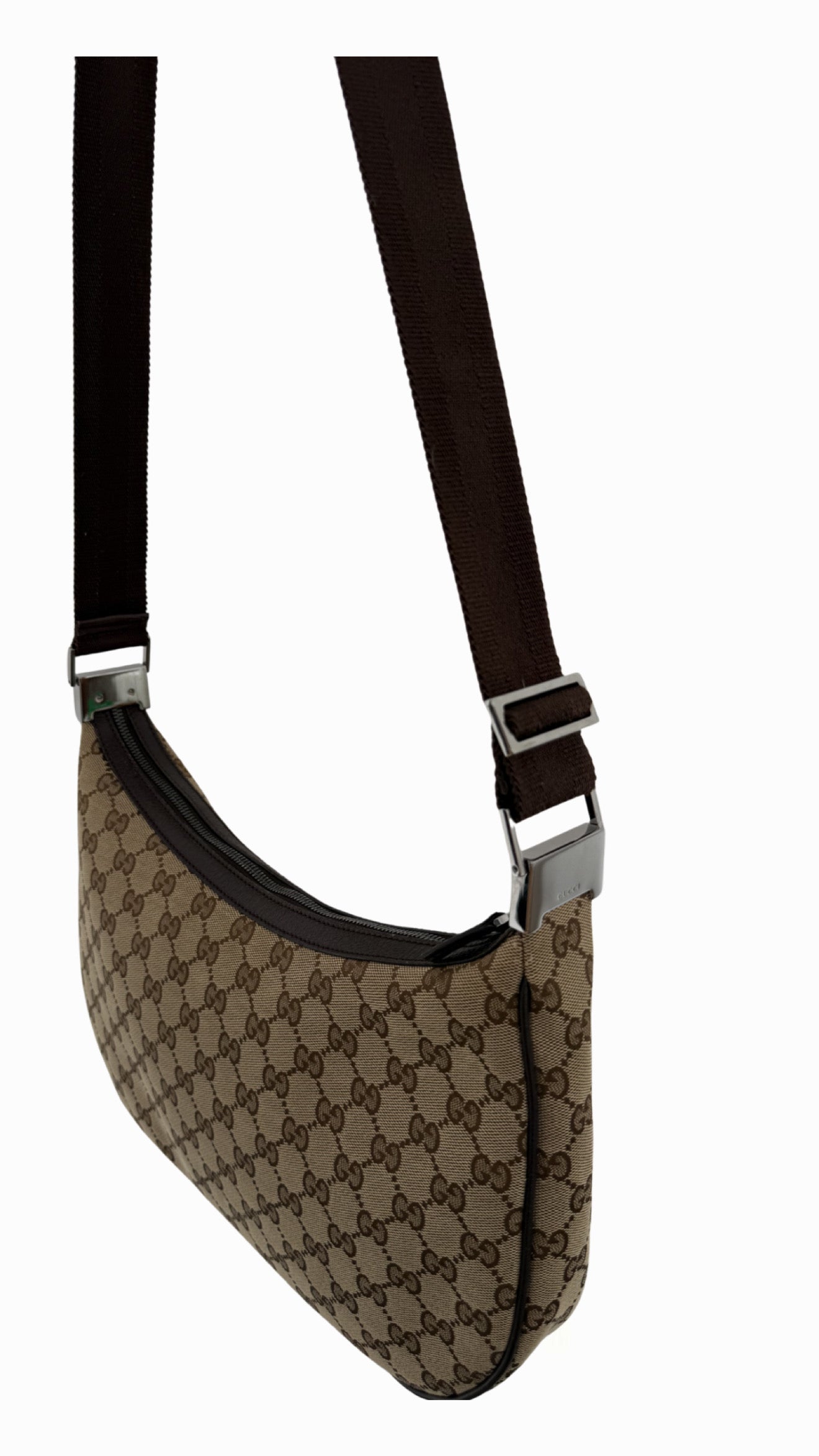 Gucci GG Canvas Half Moon Shoulder Bag