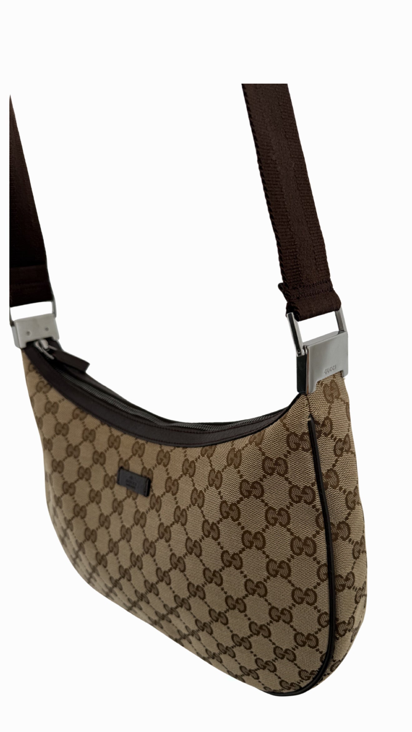 Gucci GG Canvas Half Moon Shoulder Bag