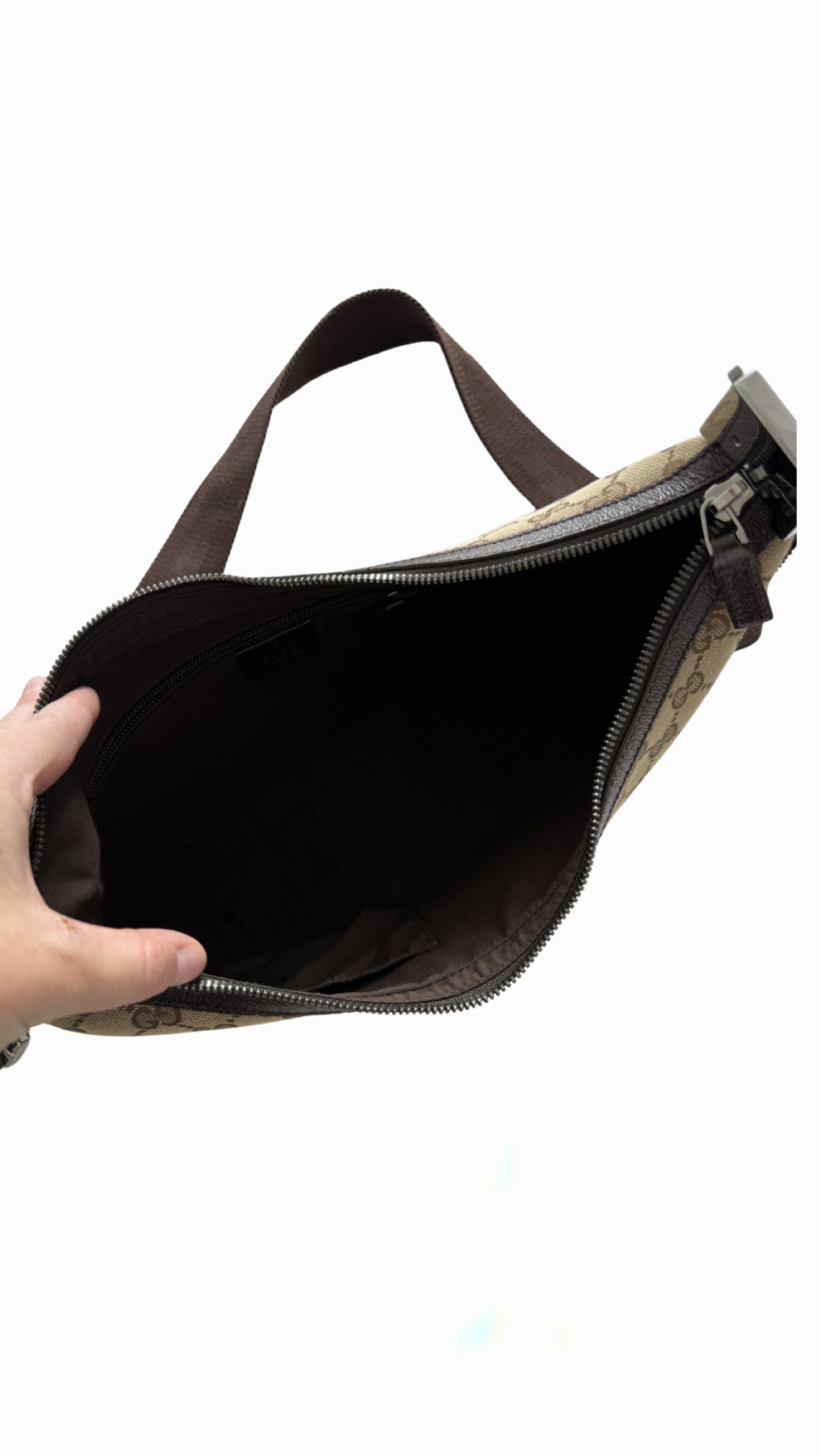 Gucci GG Canvas Half Moon Shoulder Bag