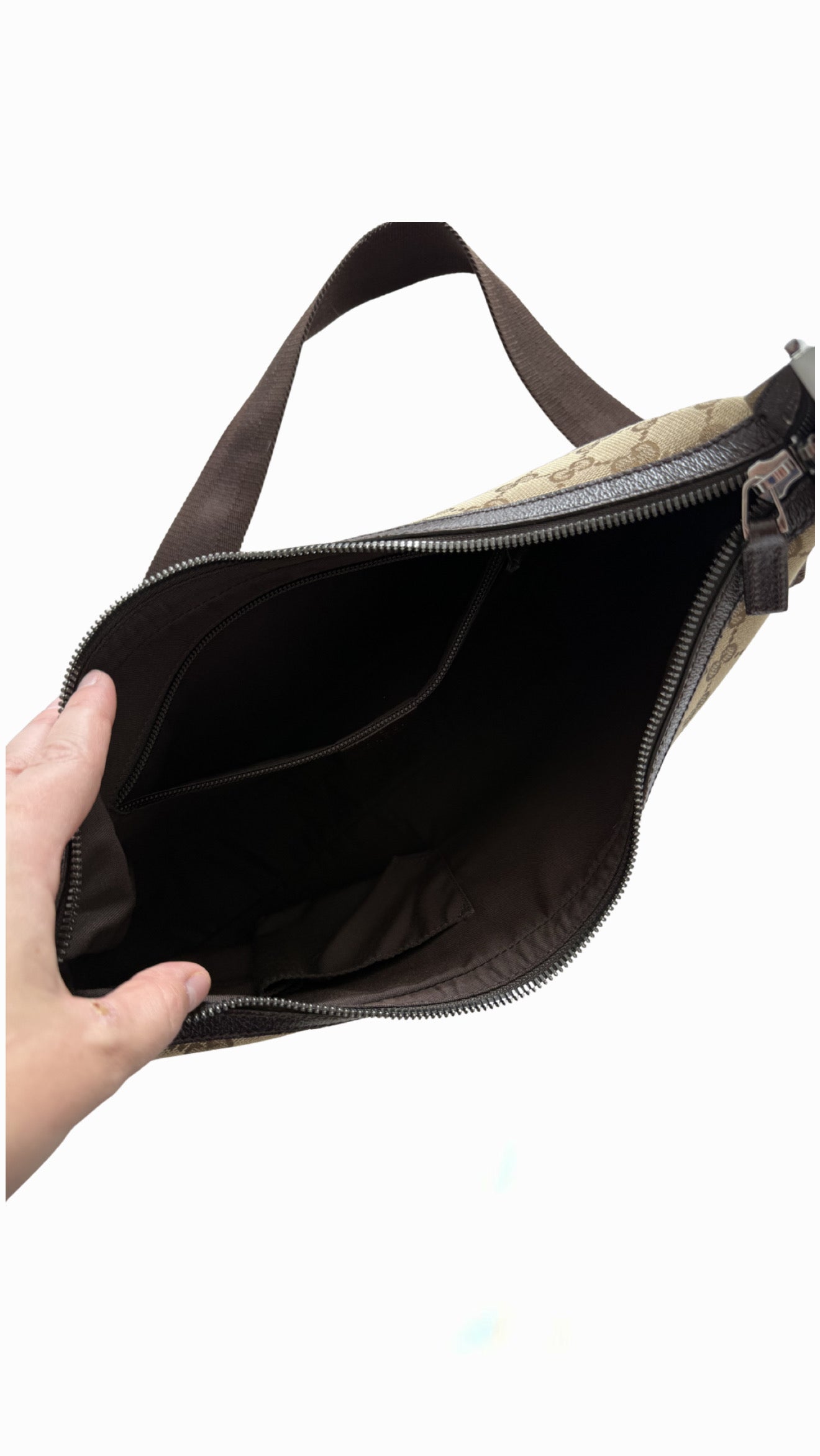 Gucci GG Canvas Half Moon Shoulder Bag
