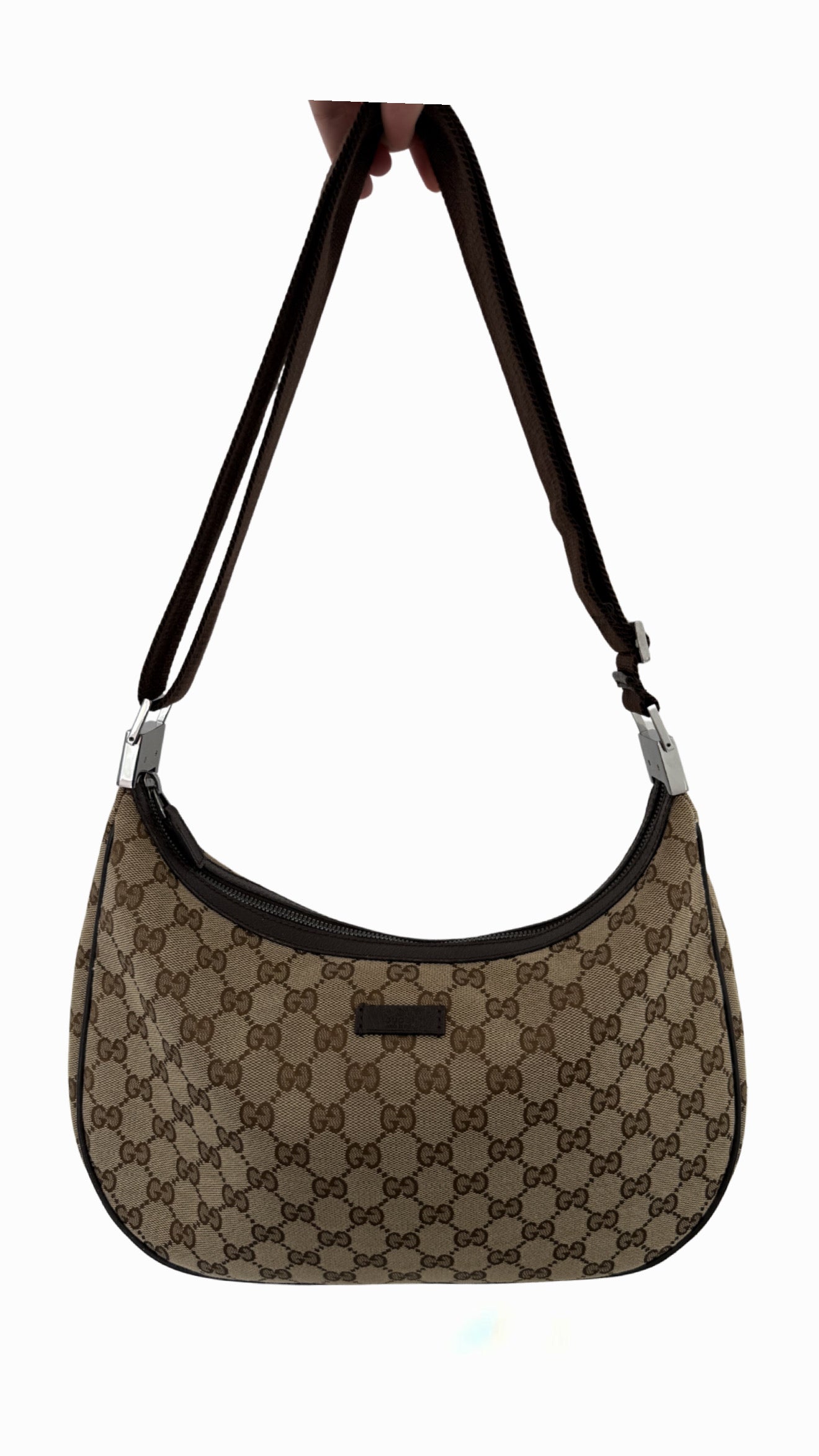 Gucci GG Canvas Half Moon Shoulder Bag