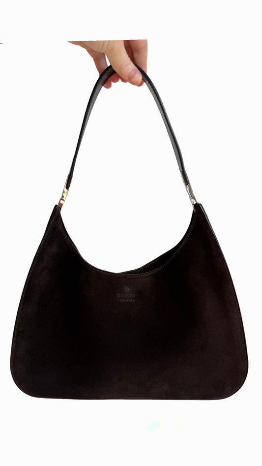 Gucci Brown Suede Shoulder Bag