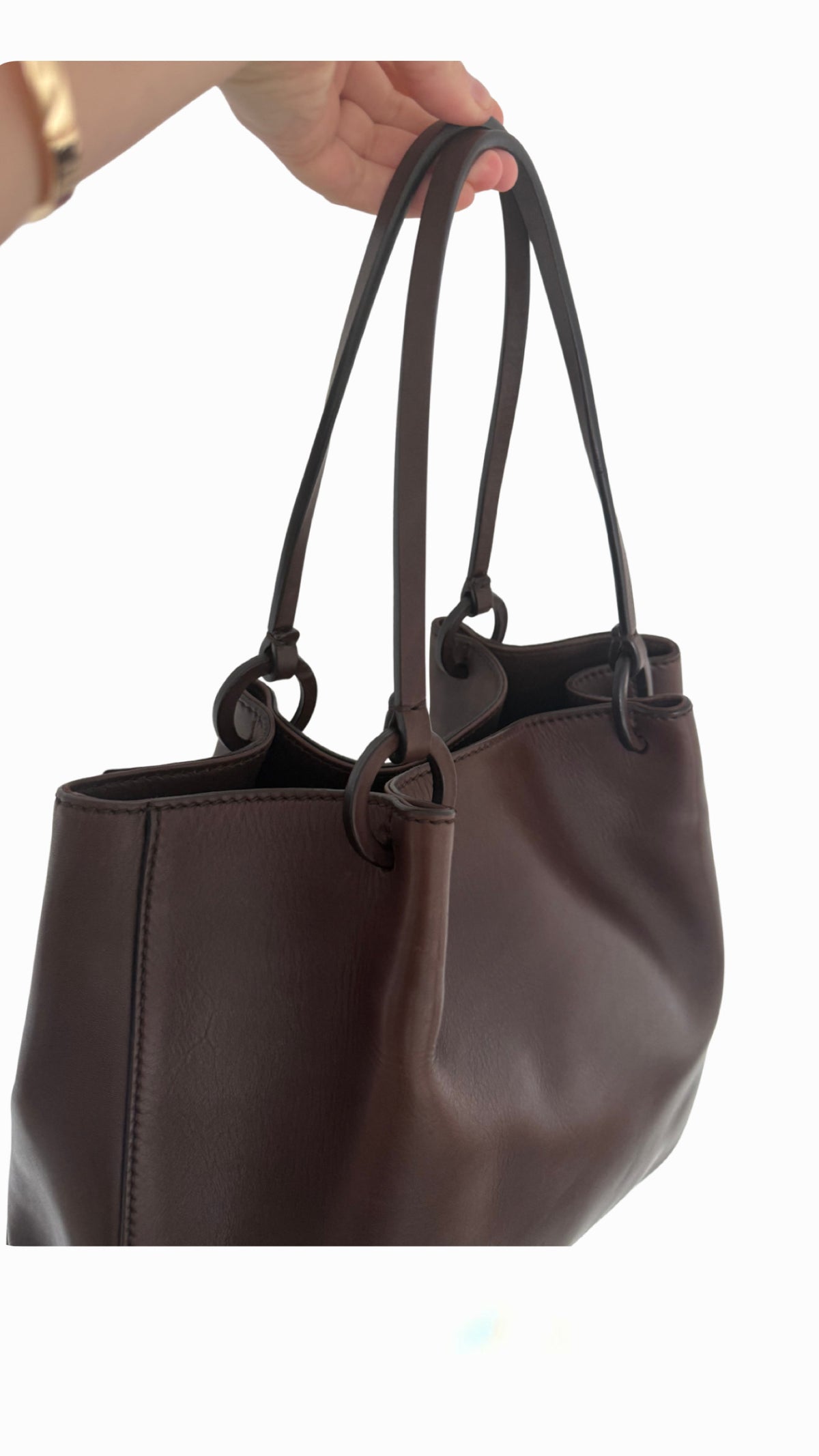 Gucci Dark Brown Leather Tote Bag