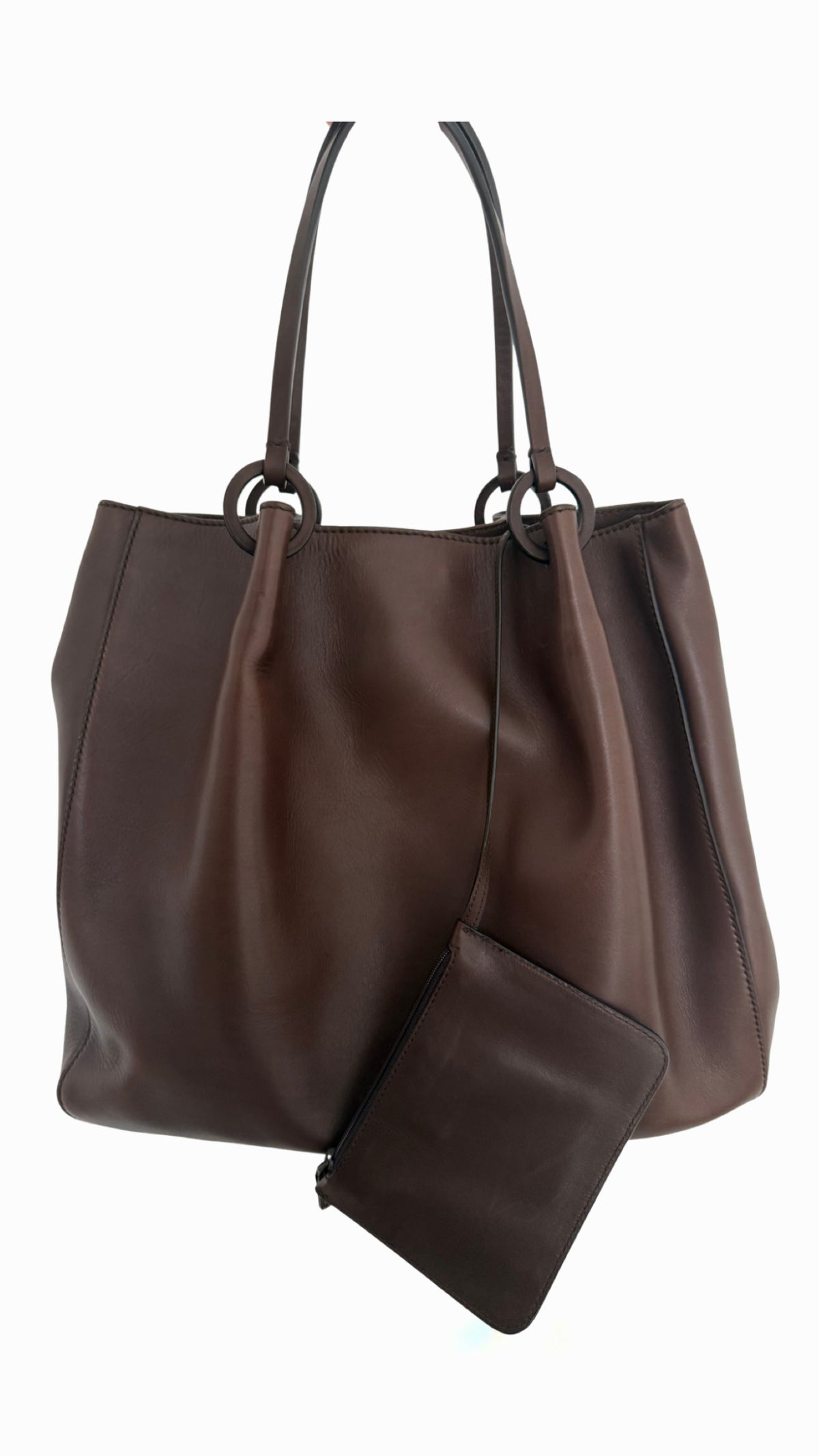 Gucci Dark Brown Leather Tote Bag