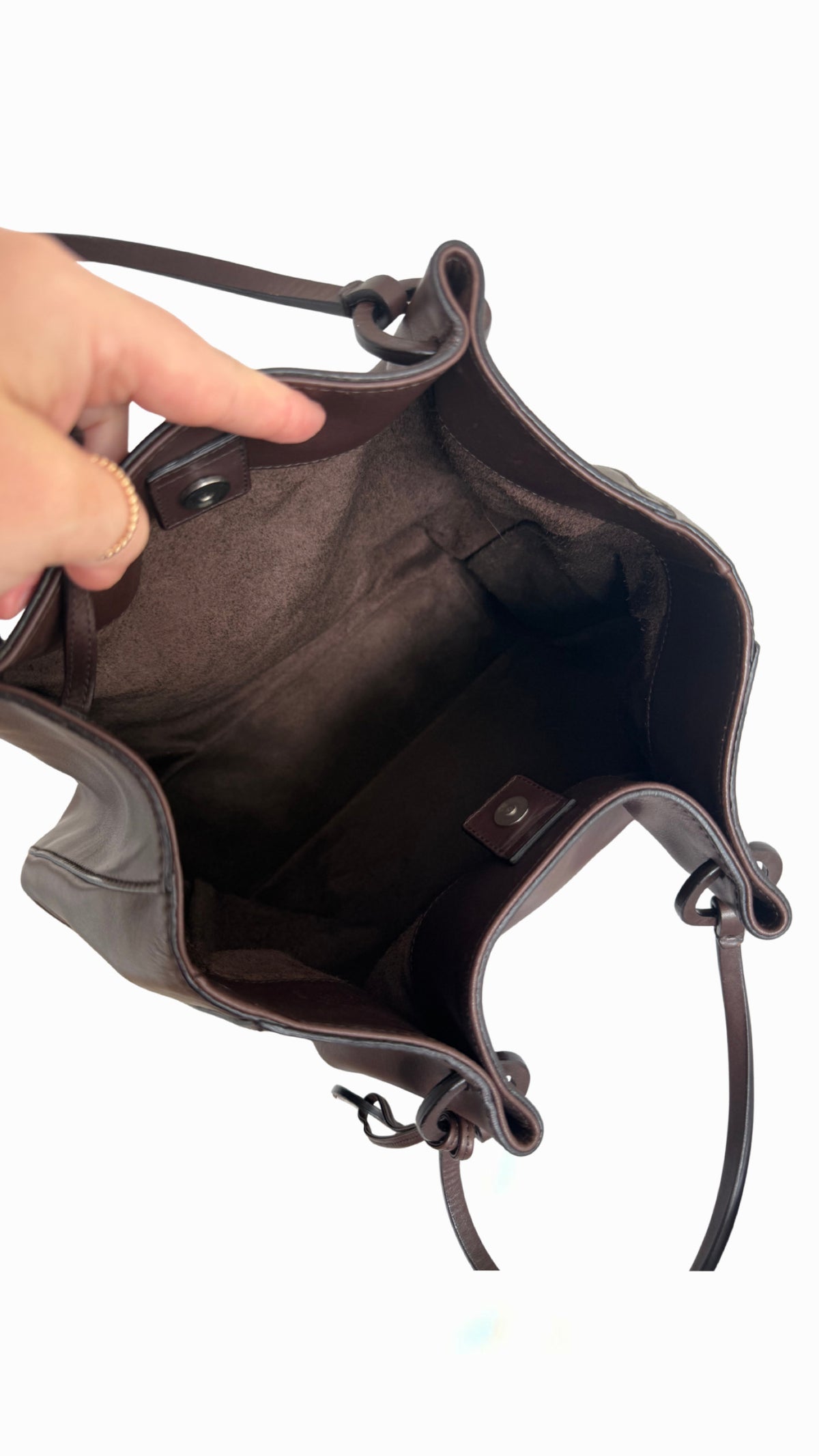 Gucci Dark Brown Leather Tote Bag