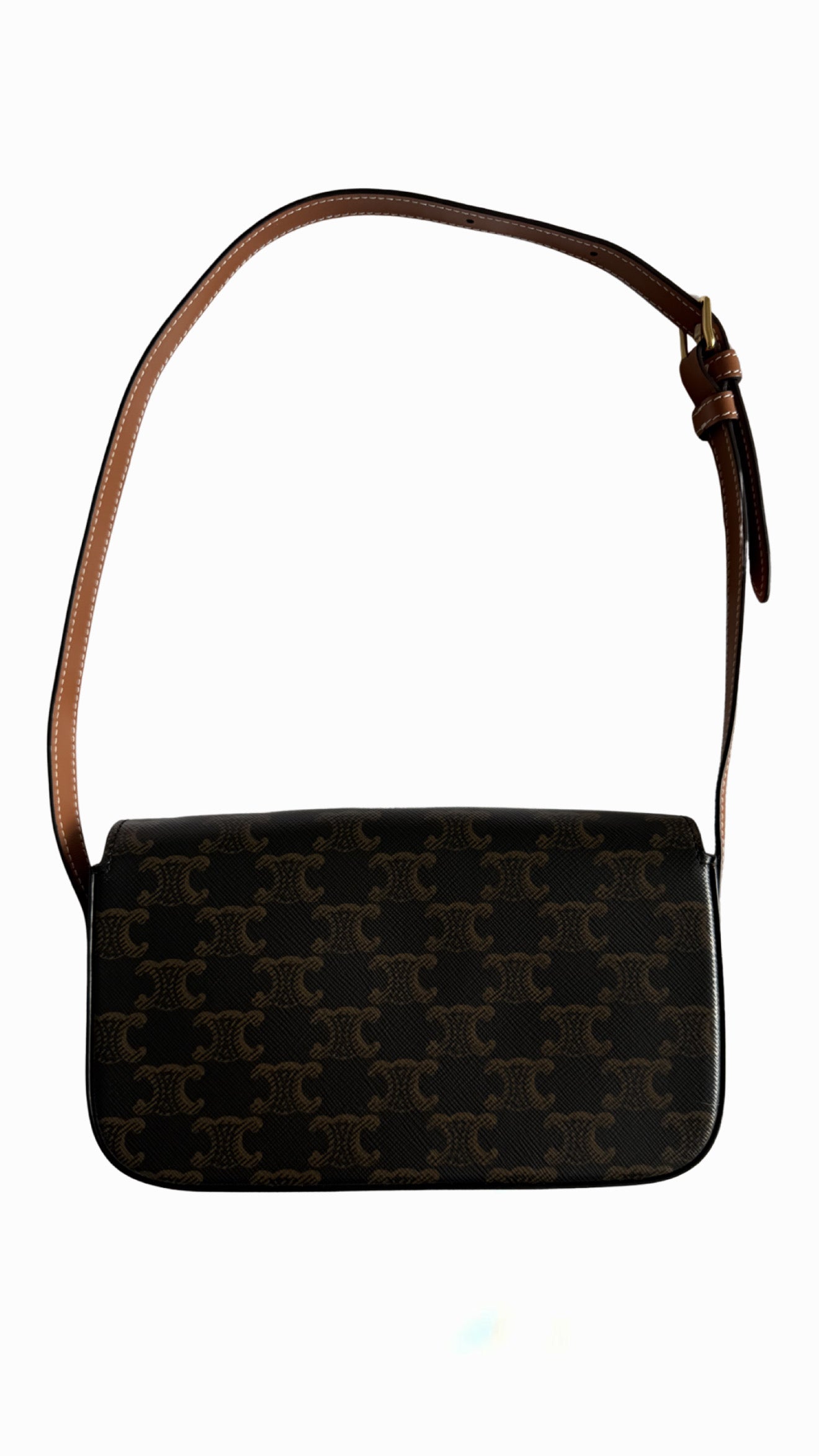 Celine Shoulder Bag Claude in Triomphe Canvas and Calfskin