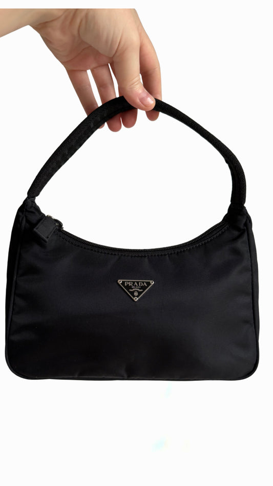 Prada Black Tessuto Nylon Shoulder Bag