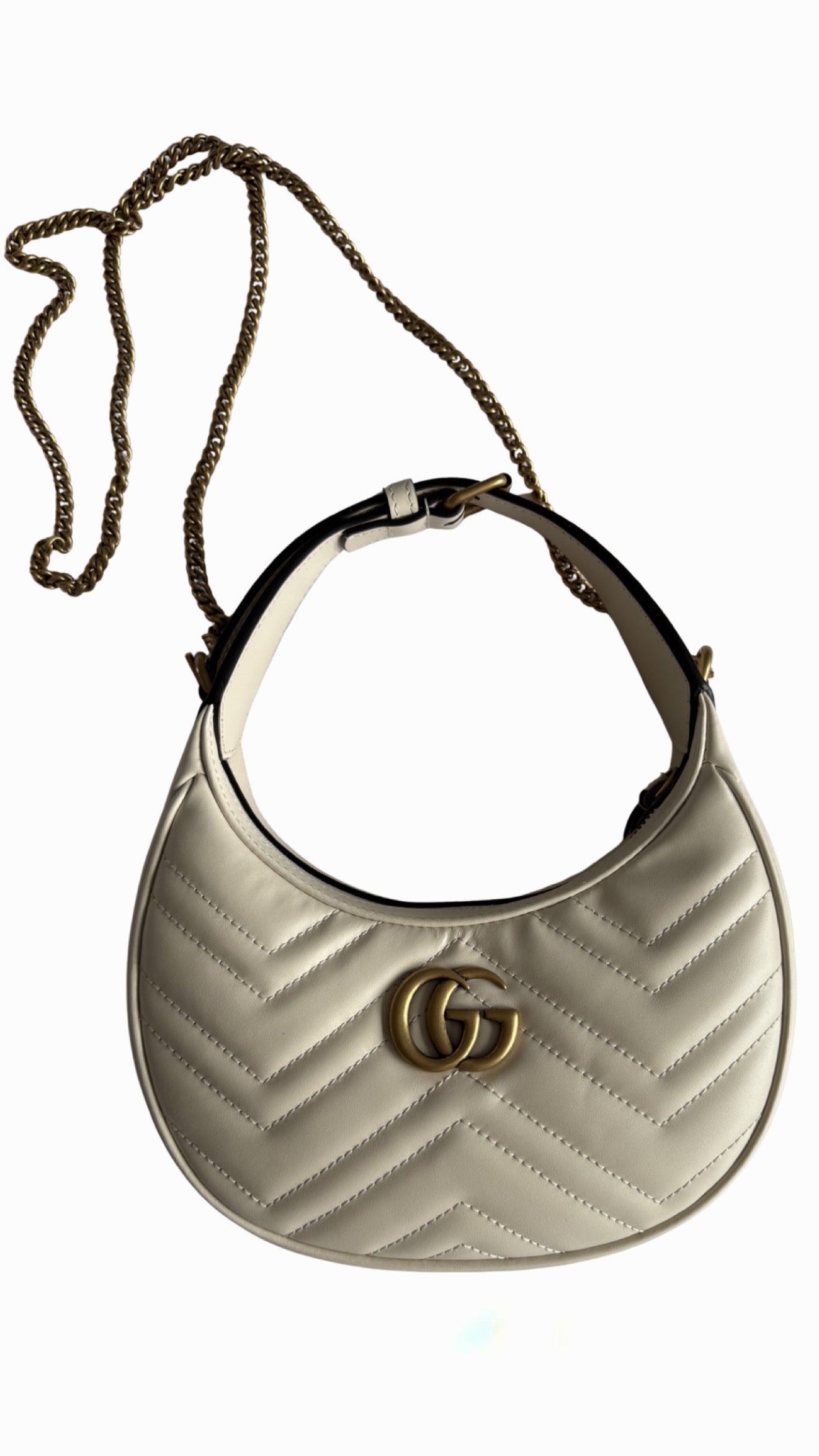 Gucci GG Marmont Small Shoulder Bag in White