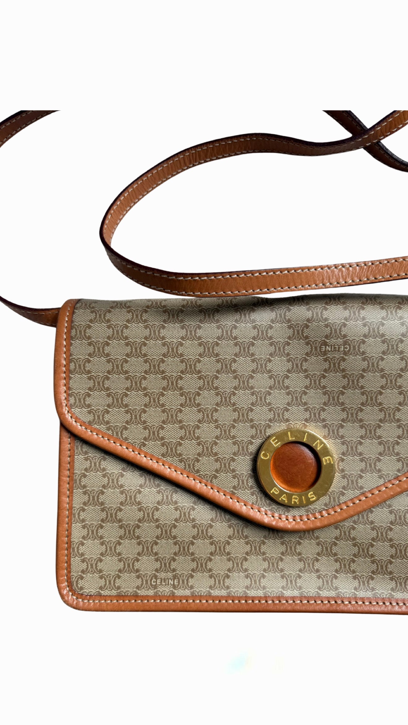 Celine Circle Macadam PVC Leather Crossbody