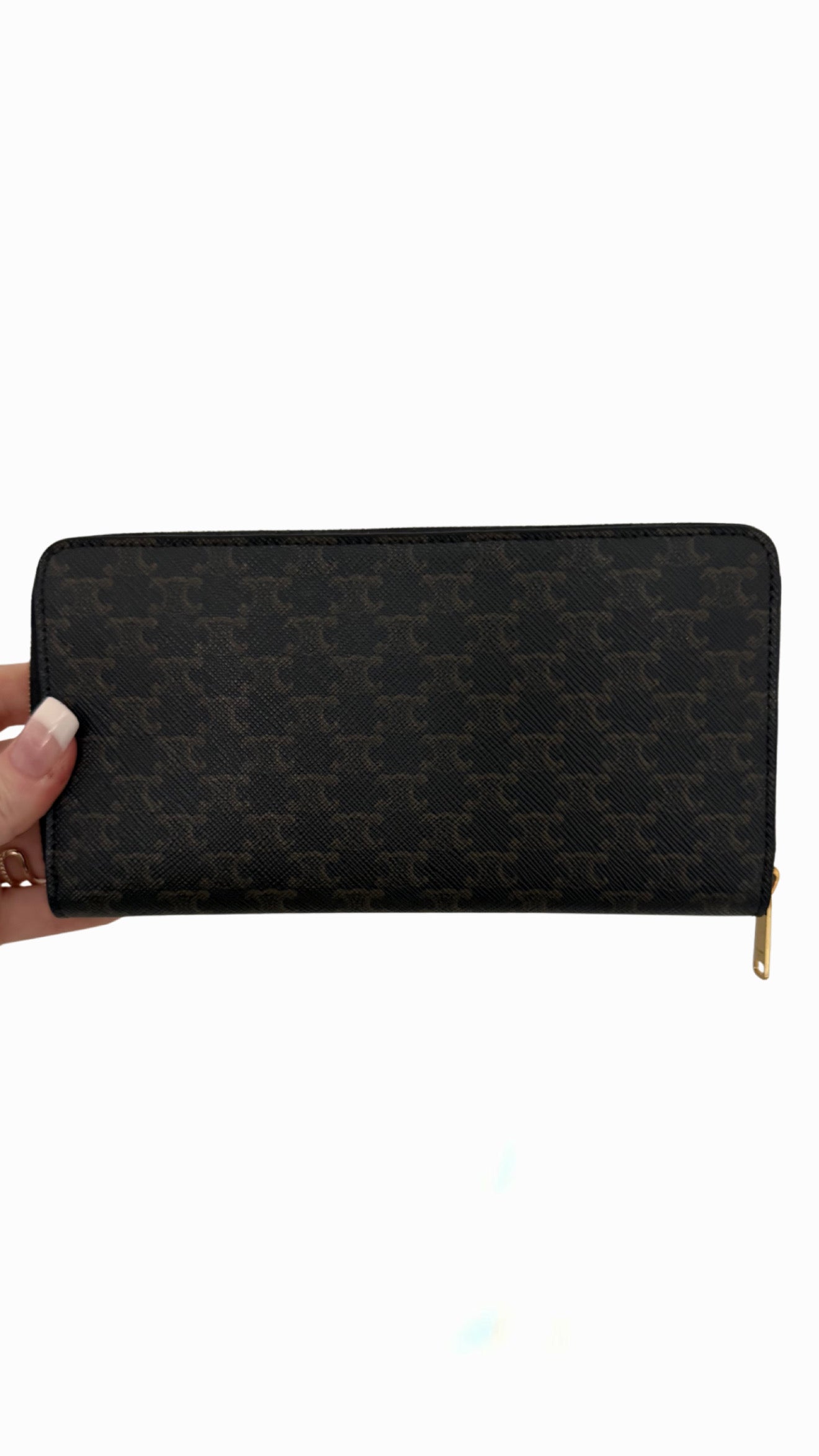 Celine Large Zipped Wallet in Triomphe Canvas